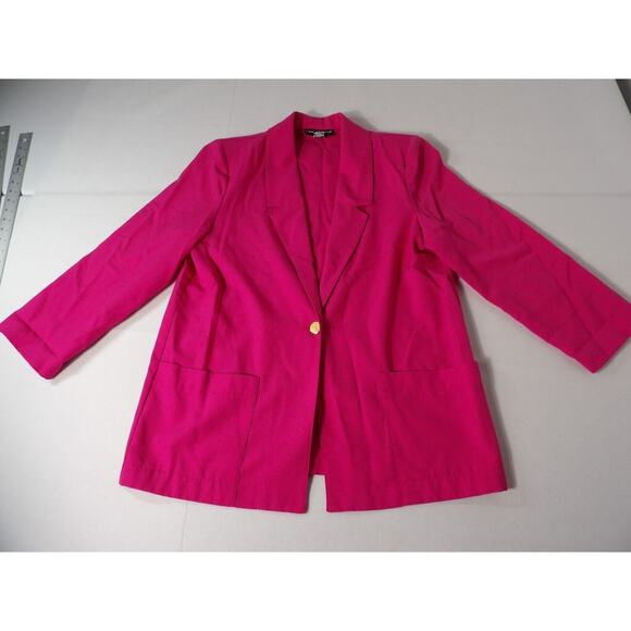 Sag Harbor Sz 14 Pink Blazer Lightweight Vintage Bright Barbie Core 90s - Picture 5 of 12